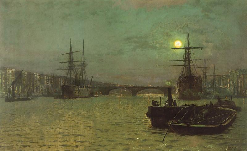 Atkinson Grimshaw London Bridge, Half Tide oil painting picture